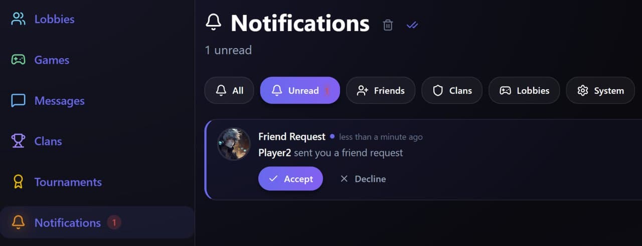 Notifications hub